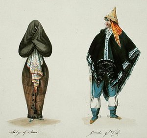 Dame von Lima und Gaucho von Chile von English School