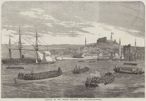 Landung der französischen Infanterie in Gallipoli (Gravur) von English School