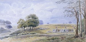 Landschaft mit Bogenschützinnen