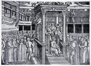Latimer predigt vor Edward VI, Illustration aus The History of the Nation von English School