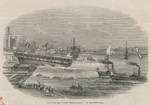 Stapellauf der Wellesley in Blackwall von English School