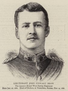 Leutnant John Stewart Shaw (Gravur) von English School
