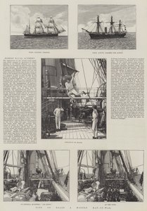 Leben an Bord eines modernen Kriegsschiffs (Gravur)
