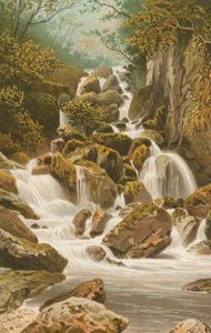 Lodore-Fälle--Derwentwater von English School
