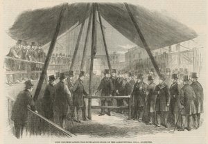 Lord Berners legt den Grundstein der Landwirtschaftshalle von English School