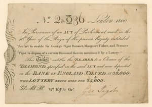 Lotterie zum Gewinn eines Diamanten, 1800 von English School