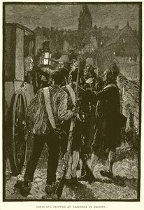 Ludwig XVI. in Varennes von Drouet gestoppt von English School