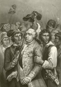 Ludwig XVI. von der Menge bedroht bei ihrem Besuch in den Tuilerien von English School