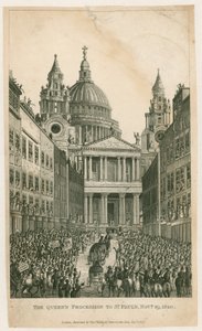Ludgate Hill. Die Prozession der Königin zur St. Pauls-Kathedrale, 29. November 1820 von English School