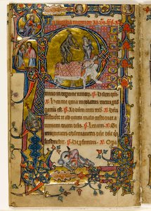 MS 1-2005, fol. 235v: Der Tod schlägt zu, historisierte Initiale 