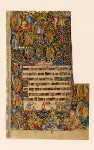 MS 1-2005, fol. 9r: Der Baum Jesse und die Beatus-Initiale mit Musiker und groteskem Kampf, aus dem Macclesfield Psalter, Use of Sarum, Ostanglien, um 1330