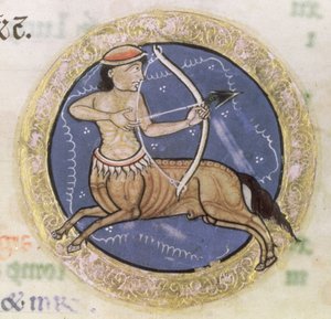 MS Hunter 229 f.6r Schütze, aus dem Hunterian Psalter (Detail)