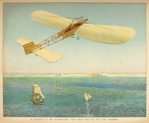 M. Bleriot in seinem Eindecker. Der erste Mann, der den Kanal überflog. Little People