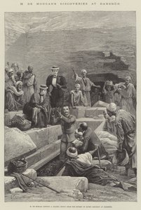 M de Morgans Entdeckungen in Dahshur (Stich) von English School