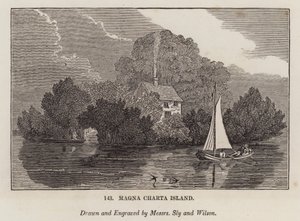 Magna Charta Insel (Gravur) von English School