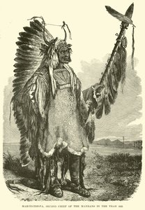 Mah-to-toh-pa, Zweiter Häuptling der Mandan im Jahr 1883 von English School