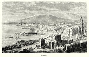 Malaga (Gravur) von English School