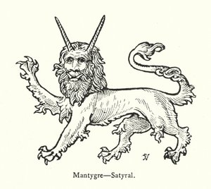 Mantygre, Satyral (Gravur) von English School