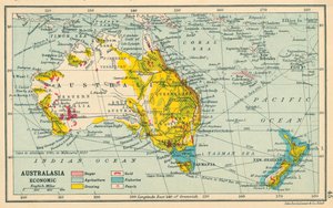 Karte: Australasien, Wirtschaft von English School