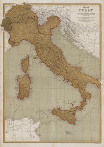 Karte von Italien und der Schweiz