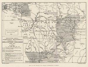 Karte der britischen und deutschen Besitzungen in Afrika von English School