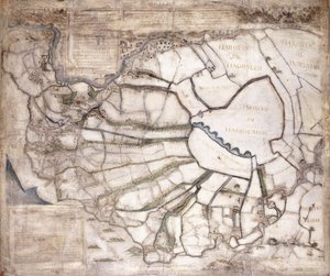 Karte der sieben Marschland-Gemeinden, nach 1581