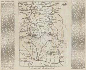 Karte des Shipka-Passes über die Balkangebirge (Stich) von English School