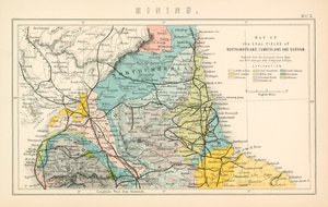 Karte der Kohlefelder von Northumberland, Cumberland und Durham