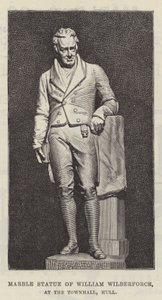 Marmorstatue von William Wilberforce im Rathaus von Hull (Gravur) von English School