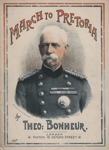 Marsch nach Pretoria, Notenblatt mit einem Porträt von Feldmarschall Lord Roberts