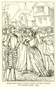 Margaret Roper nimmt Abschied von ihrem Vater, Sir Thomas More, 1535 von English School