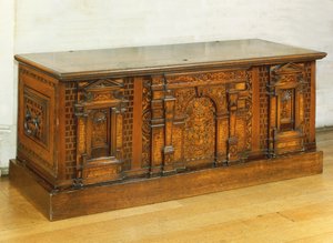 Marketerie-Nonsuch-Truhe (Holz)