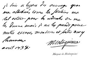 Marquis de Montesquieu von English School