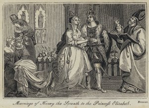 Heirat von Heinrich dem Siebten mit Prinzessin Elizabeth (Stich)