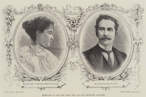 Hochzeit der ehrenwerten Miss Peel und Mr. Rochfort Maguire (Gravur) von English School