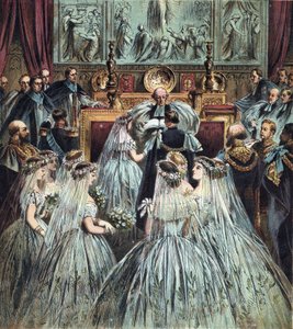Heirat des Prinzen von Wales (der König Edward VII. von England wurde) (1841-1910) mit Alexandra von Dänemark (Alexandra Caroline Marie Charlotte Louise Julie von Schleswig-Holstein-Sonderburg-Glücksburg) (1844-1925)