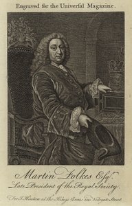 Martin Folkes Esquire, ehemaliger Präsident der Royal Society von English School