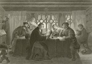 Martin Luther liest die Bibel von English School