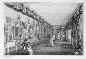 Mary Linwoods Stickereiausstellung von gestickten Gemälden im Savile House von English School