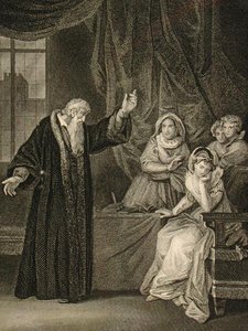Maria Stuart (1542-87) und John Knox (ca. 1512-72) (Gravur) von English School