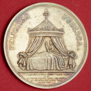 Medaille zur Geburt von Prinz James, 1688 (vergoldetes Silber) von English School