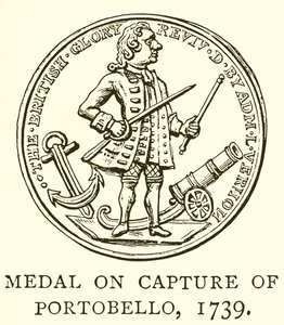 Medaille zur Eroberung von Portobello, 1739