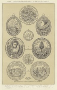 Medaillen zur Erinnerung an die Niederlage der spanischen Armada von English School