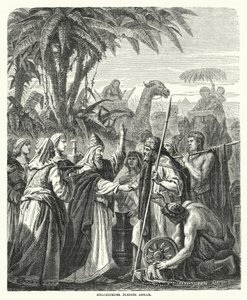 Melchisedek segnet Abram (Gravur) von English School