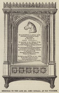 Gedenkstätte für den verstorbenen Mr. John Siddall, in Old Windsor (Stich)