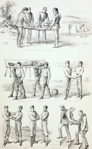 Methoden zum Transport verletzter Personen, um 1890 von English School