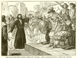 Micha vor Ahab, König von Israel, und Josaphat, König von Juda von English School