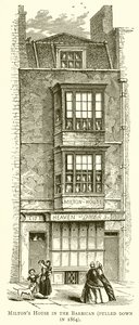 Miltons Haus im Barbican (abgerissen 1864)