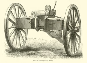 Mitrailleuse, Vorderansicht, August 1870 von English School