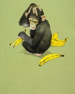 Affe mit Bananen